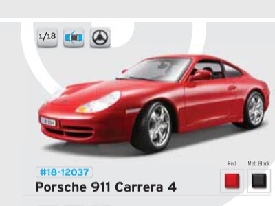 1:18 A/M Gold Porsche 911 Carrera 4 /Красный/